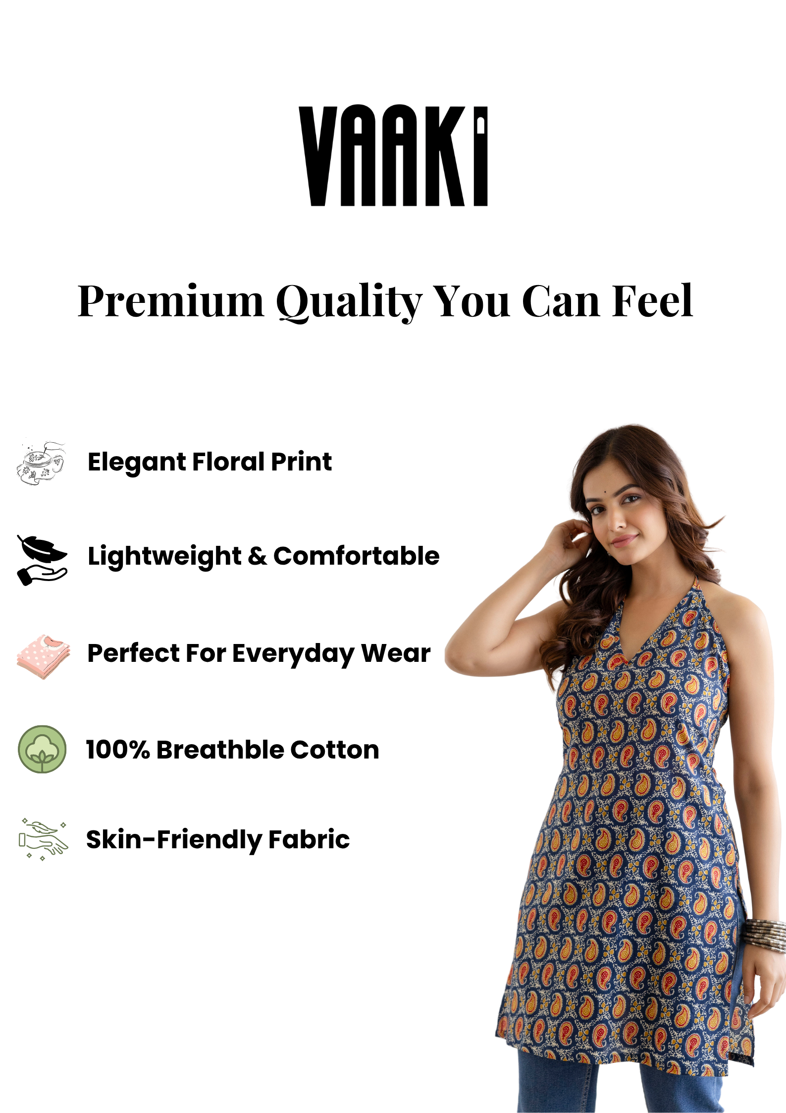 Mohini Navy Blue Halter Neck Corset Kurti
