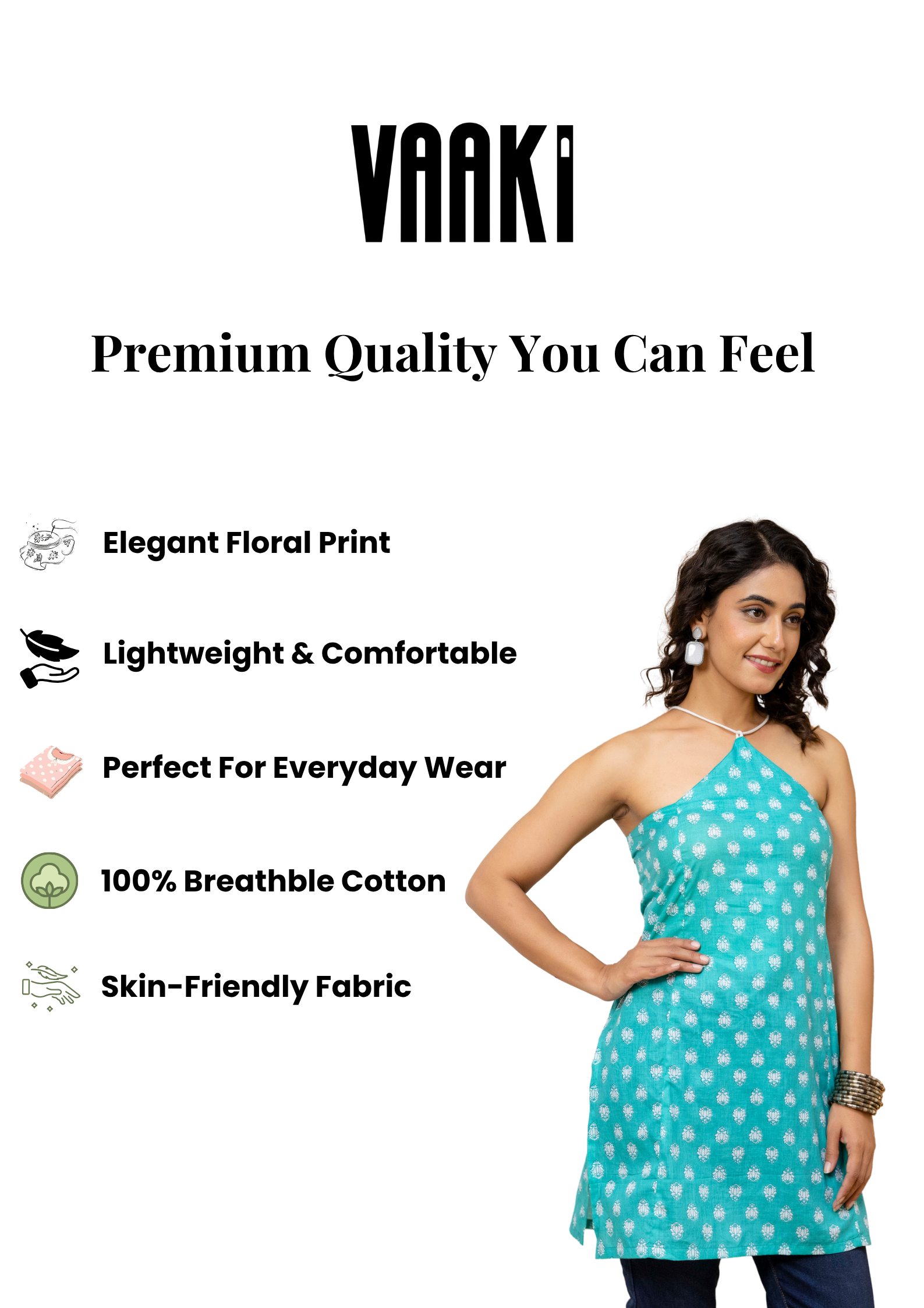 Mohini Turquoise Blue Buti Print Corset Kurti