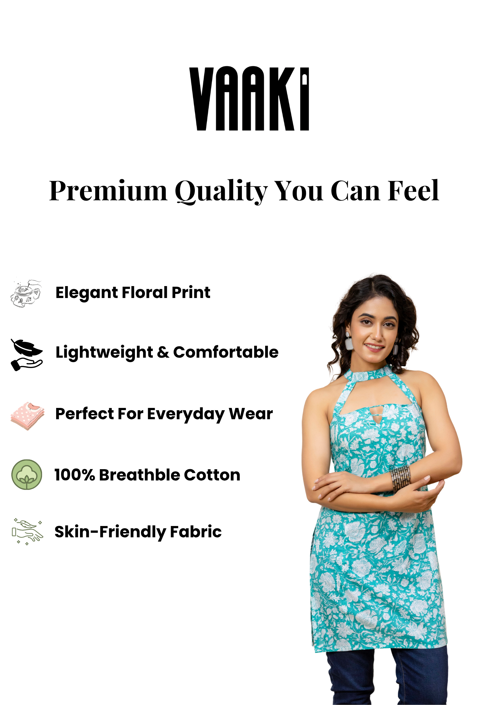 Mohini Turquoise Neck Straps Corset Kurti