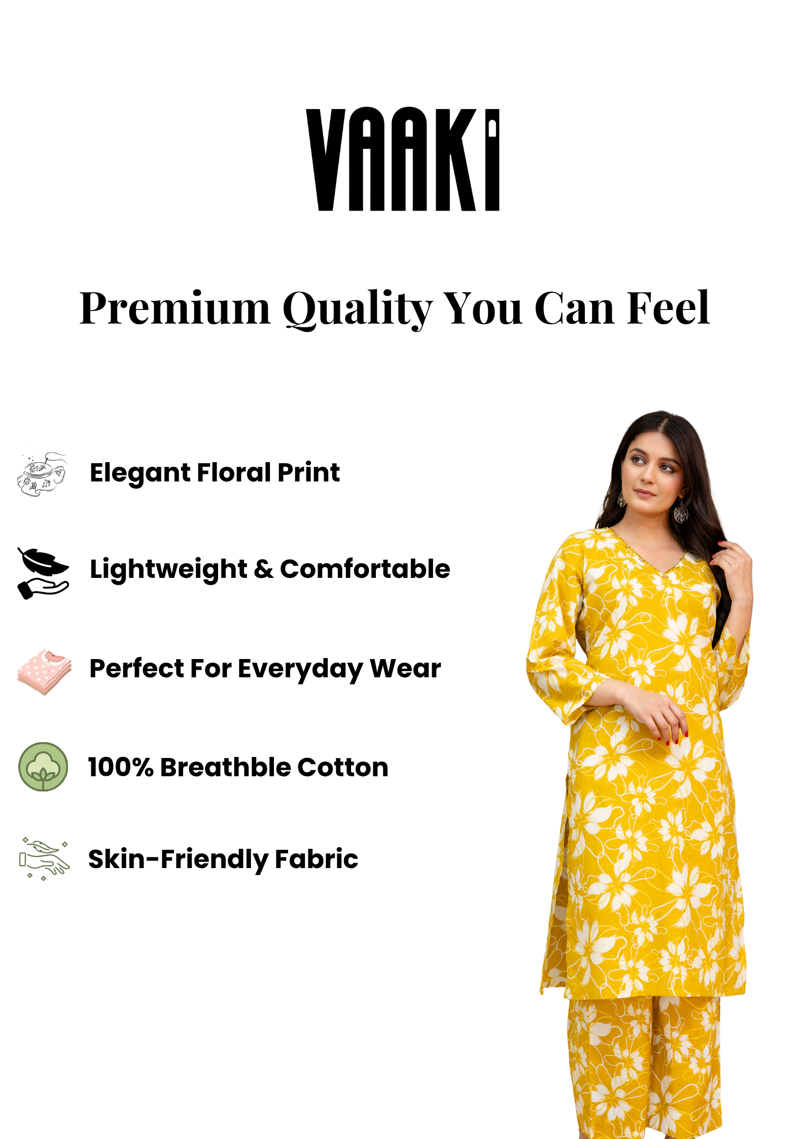 Vrati Yellow Floral Printed Cotton Co-ord Set