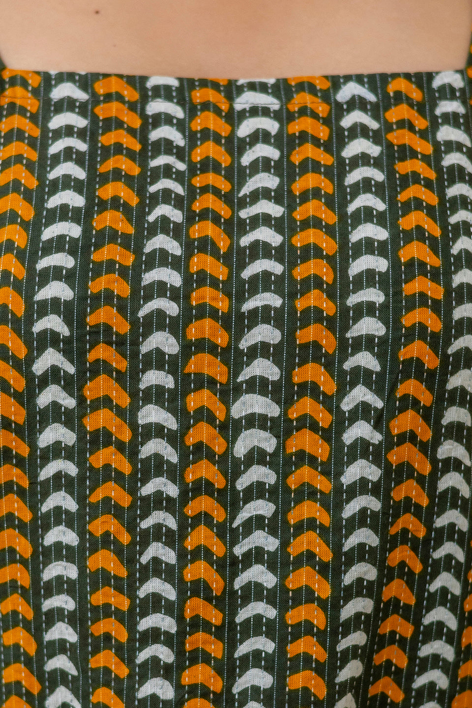 "Mohini Green Cotton Kurti with Pom-Pom Back"