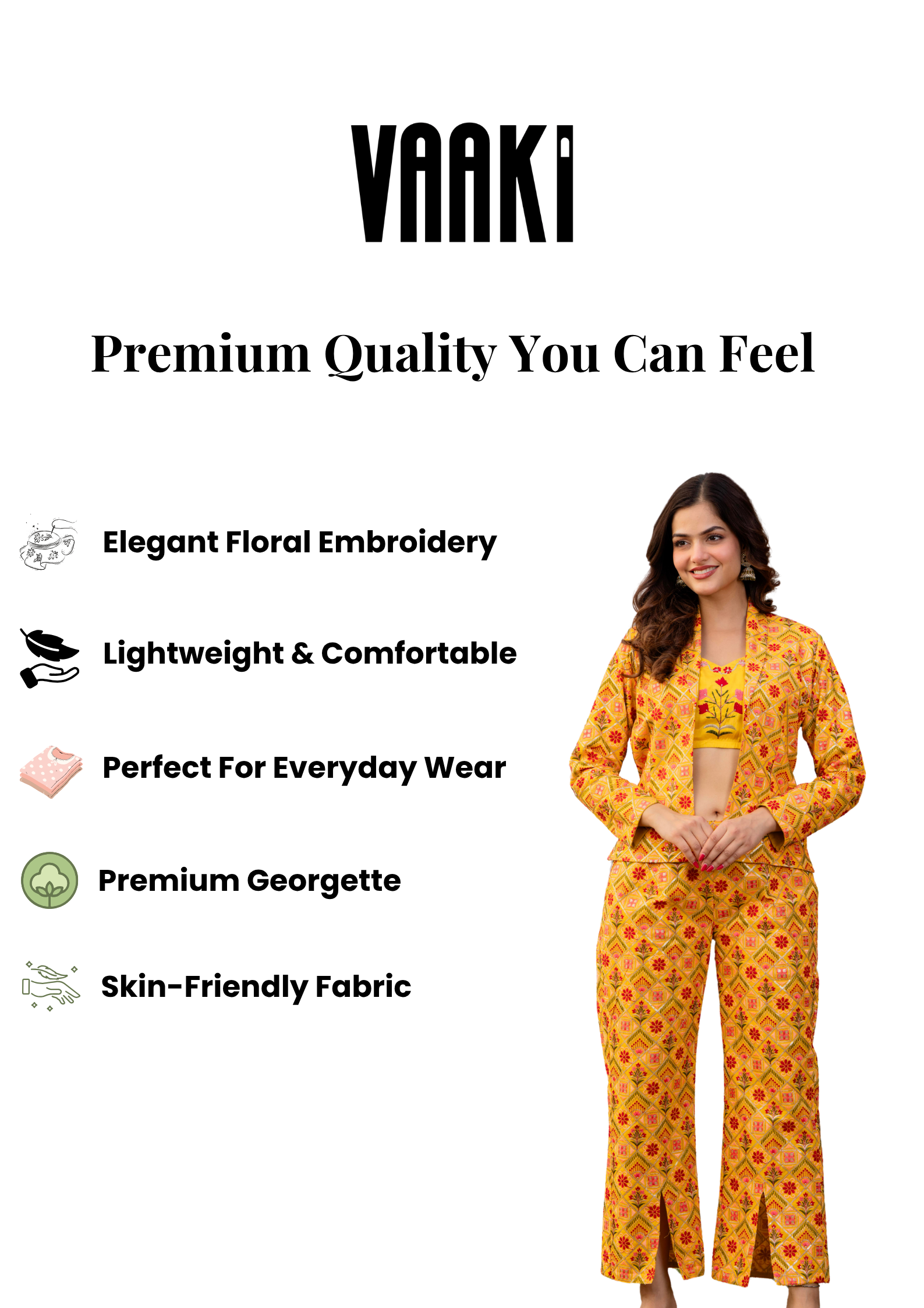 Rajvesh Yellow 3-Piece –Coat–Pant Set