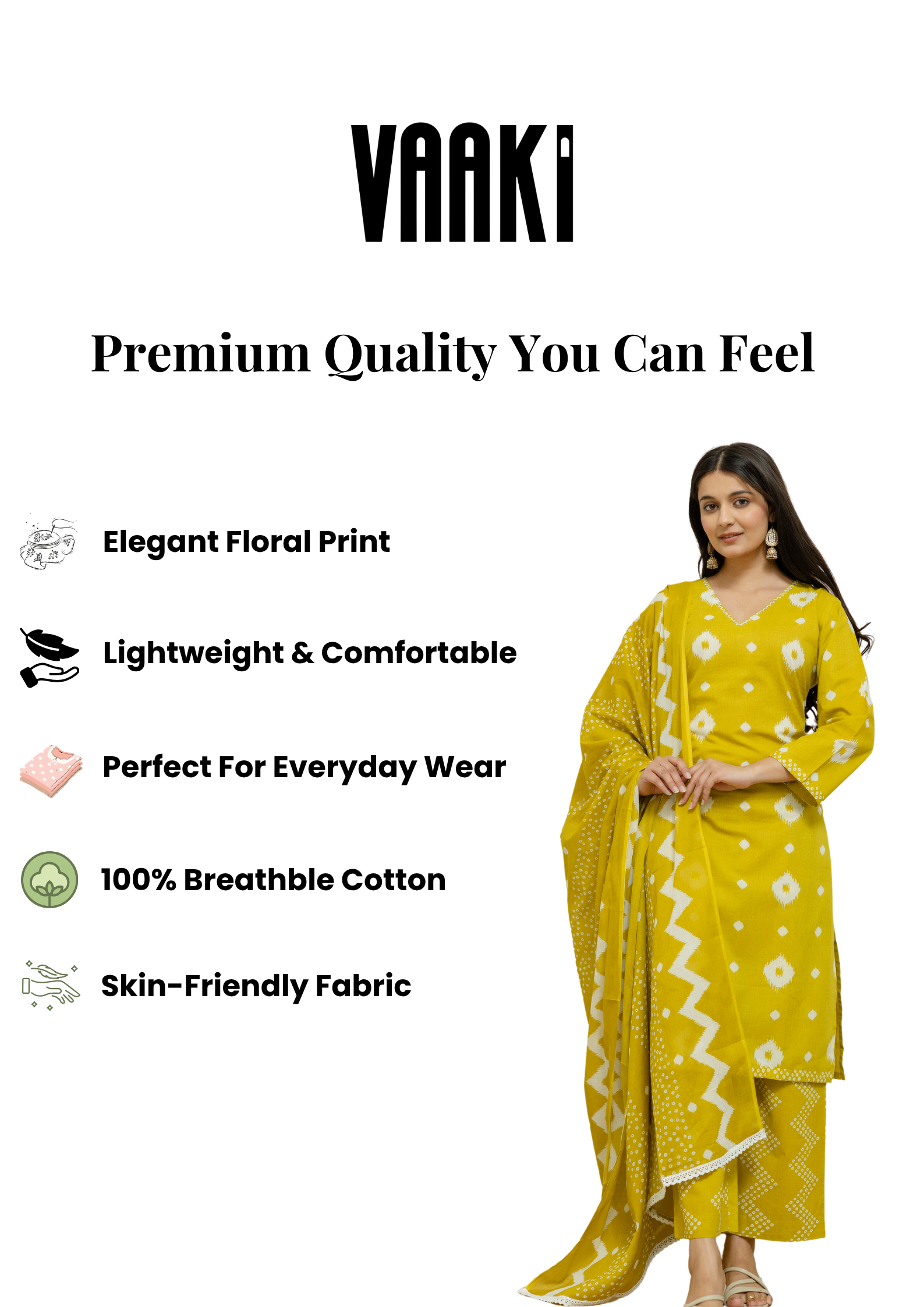 Mustard Meadow Cotton Straight Kurta set