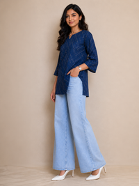 Nitya Midnight Indigo Cotton Short Kurti