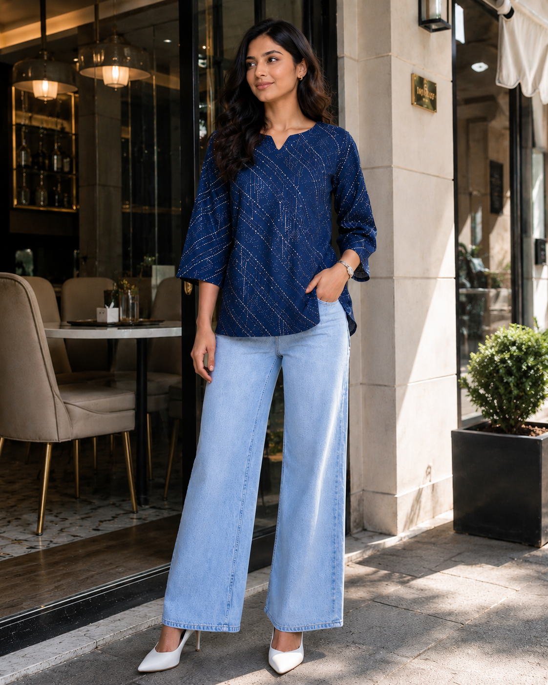 notch neck kurti