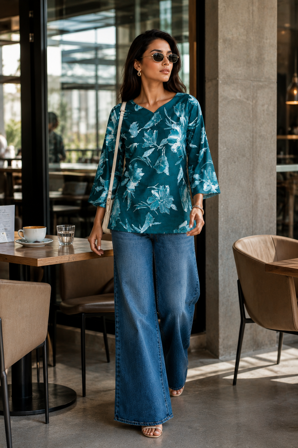 floral cotton top for women