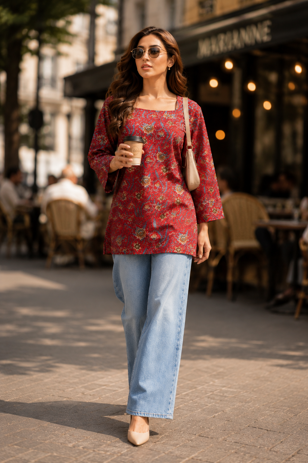 floral printed cotton kurti