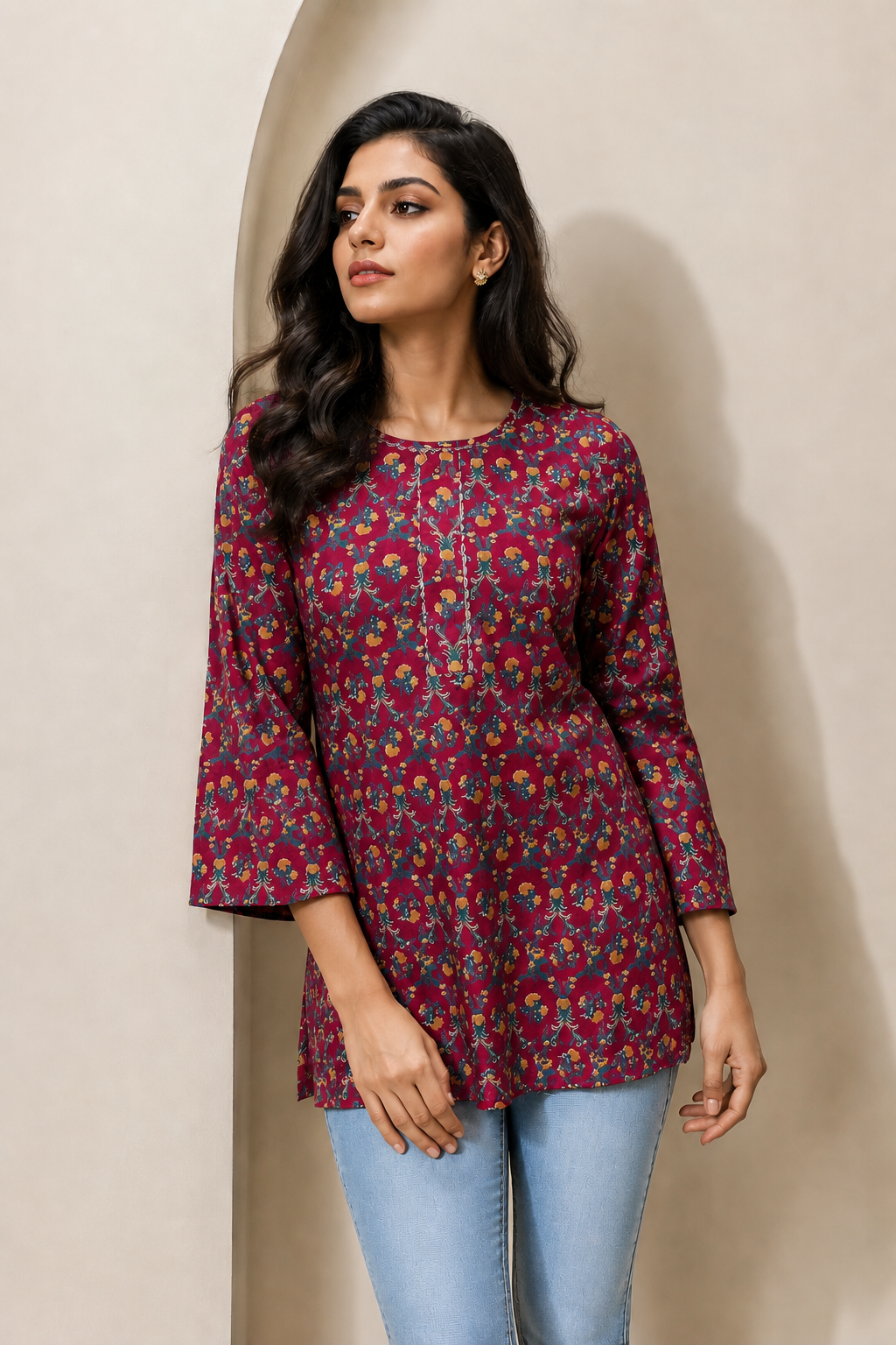 maroon kurti