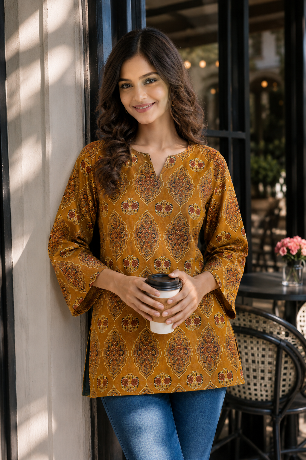 notch neck kurti