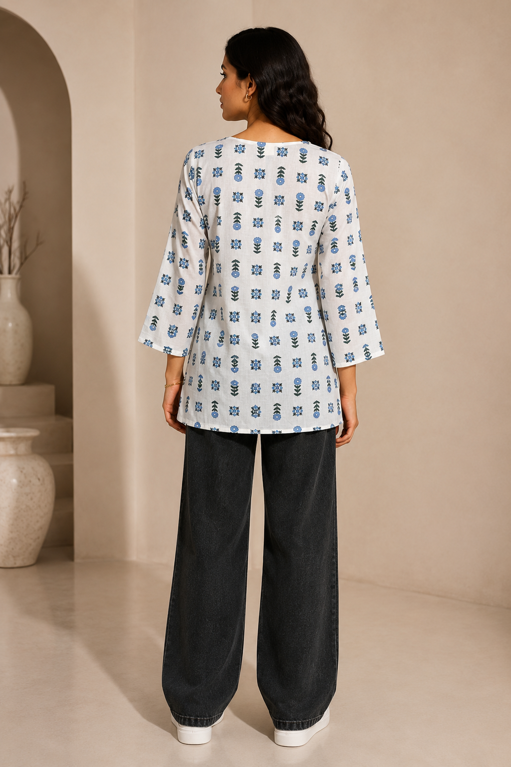 floral cotton kurti for women