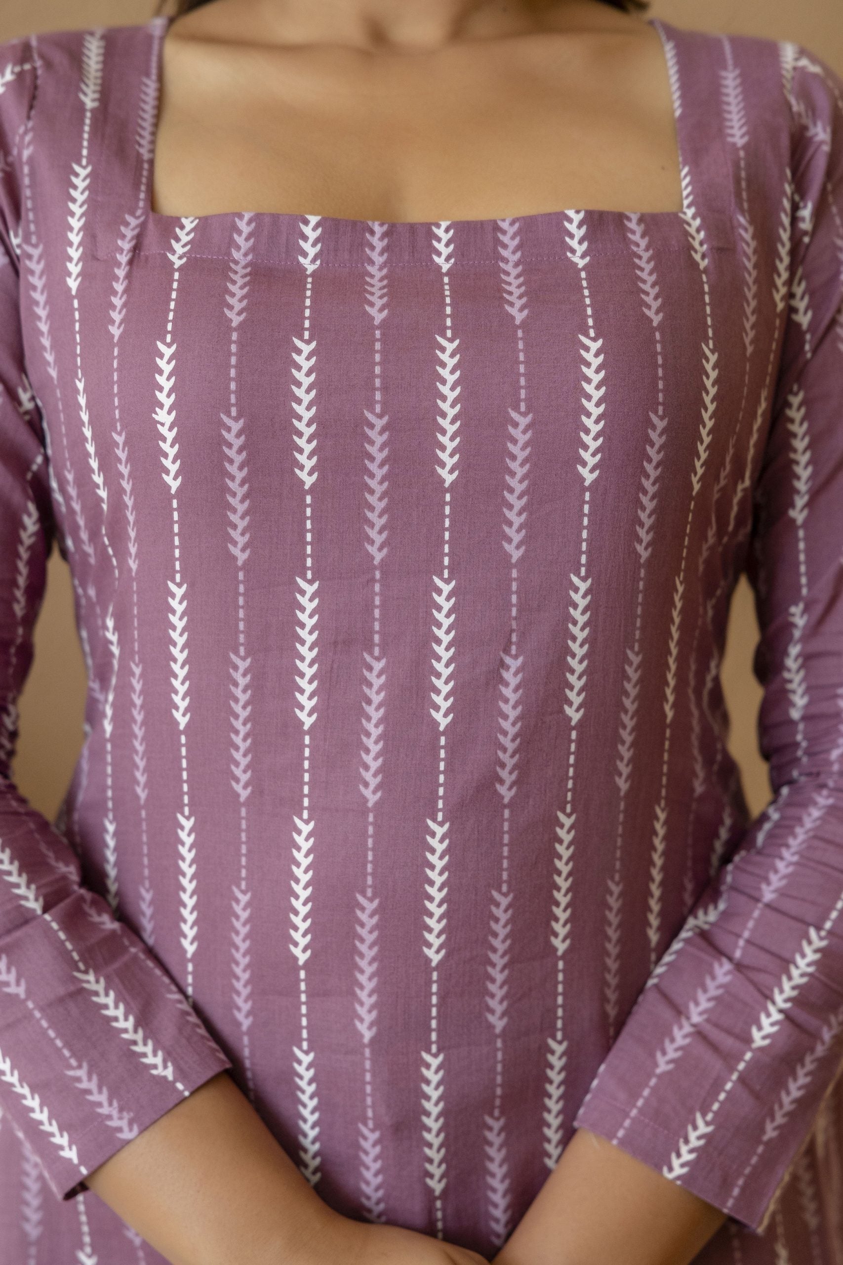 "Mohini Dusty Mauve Back Tie-Up Corset Kurti"