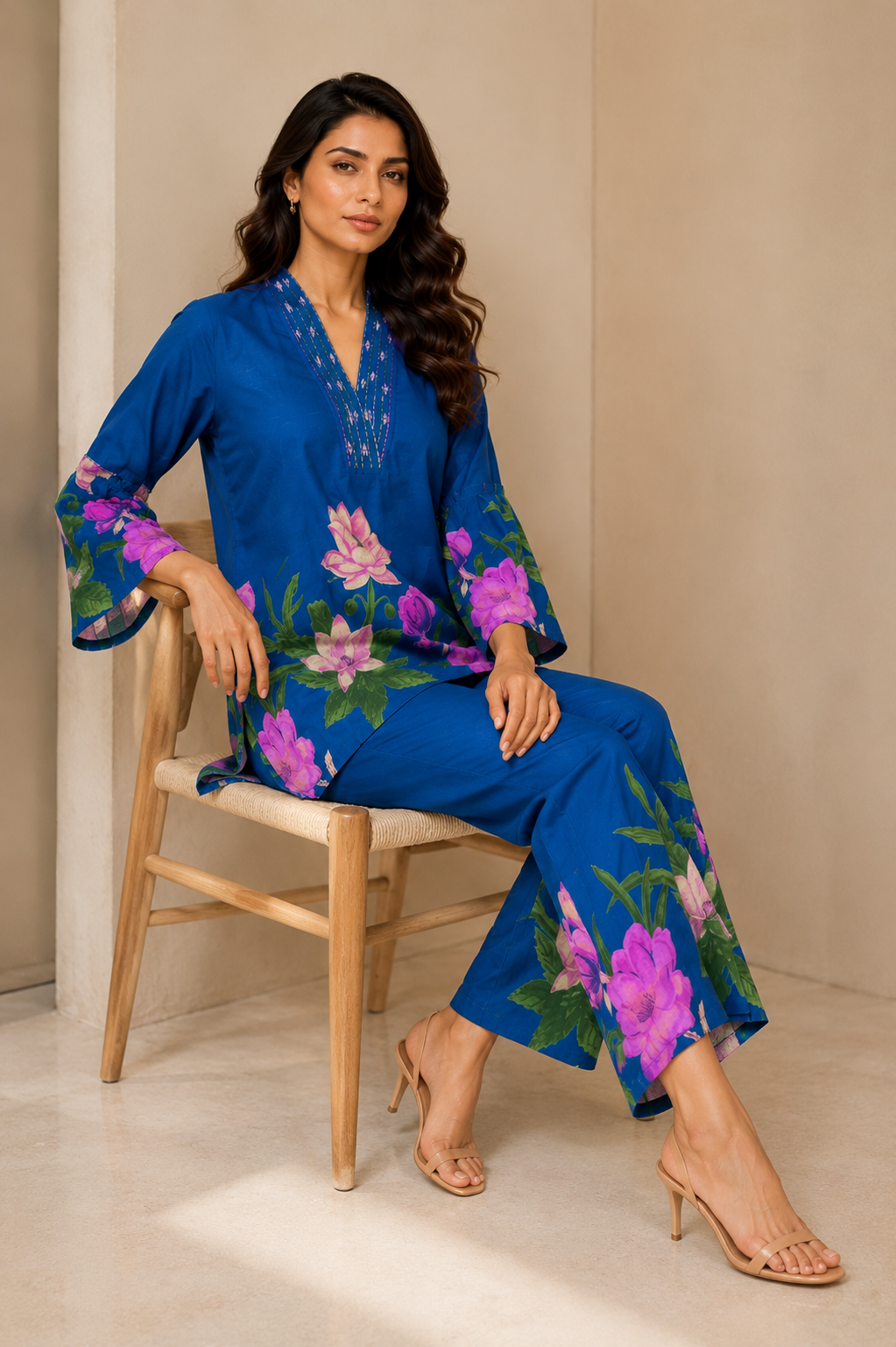 cotton top pant set women