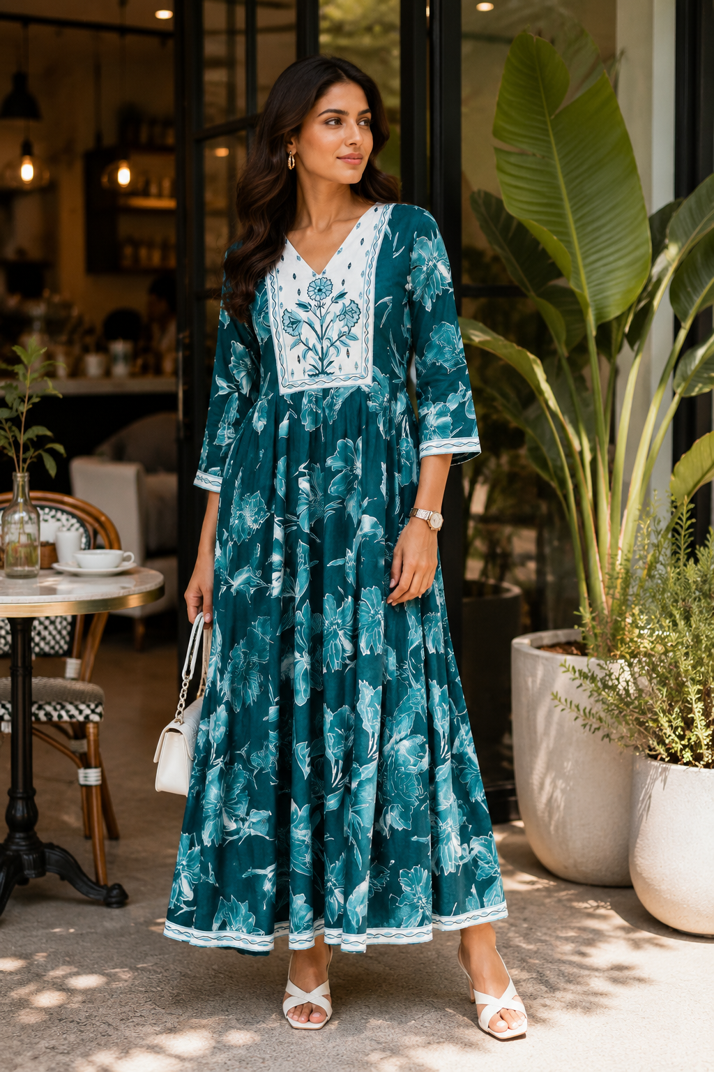 printed anarkali dress