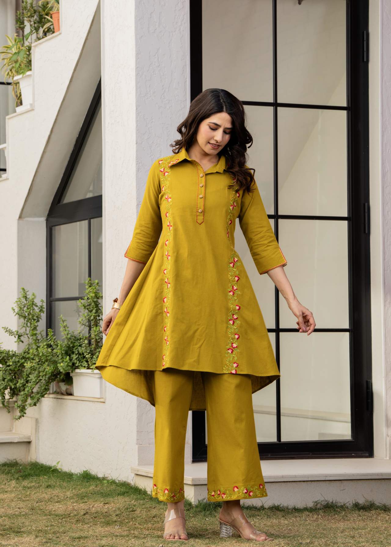 "Embroidered Designer Cotton Co-ord Sets Online"