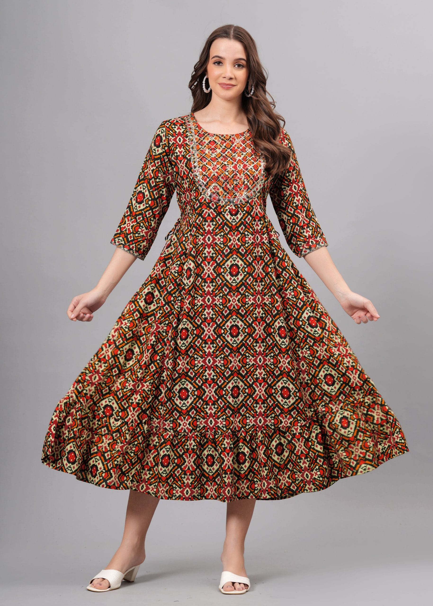 Ivaya Multicolor Cotton Anarkali Kurti - View 5