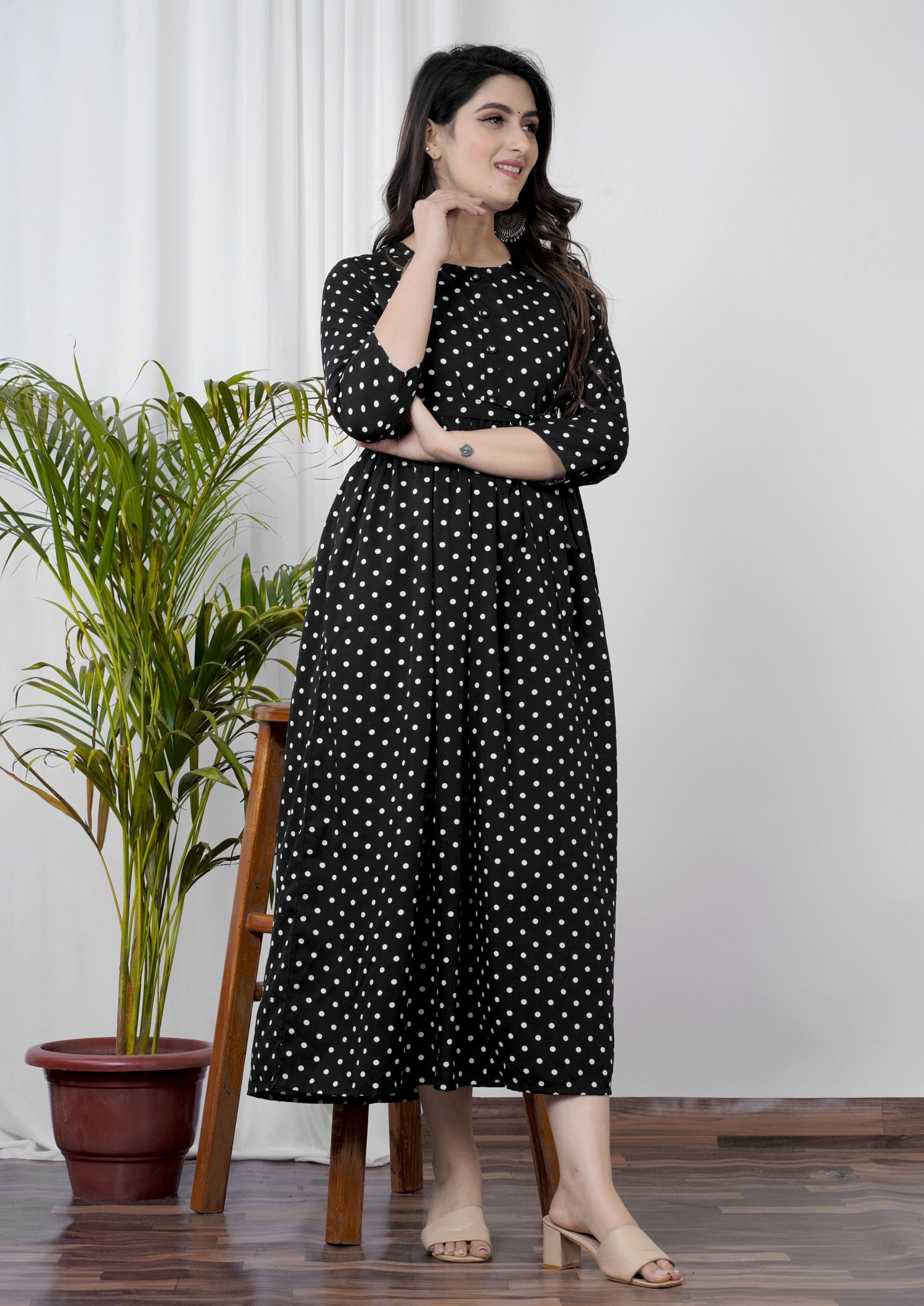 Avira Black Belted Anarkali Kurti - View 3