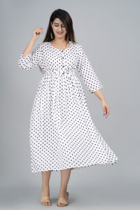 Avira White Belted Anarkali Kurti