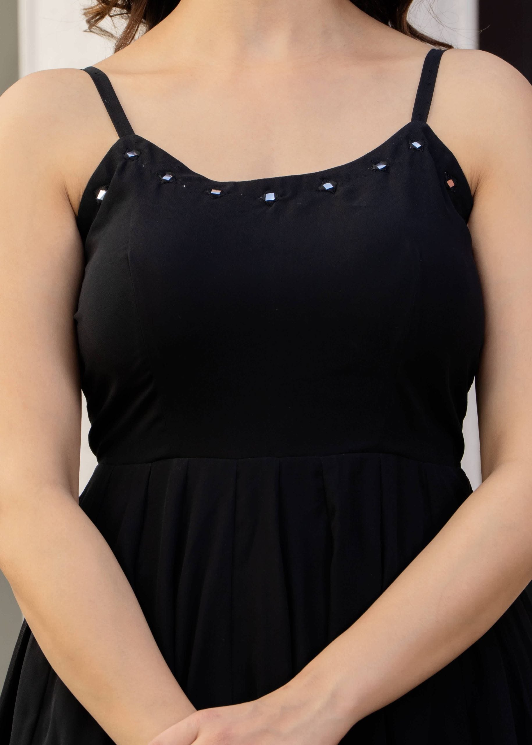 Festive Ethnic Wear Black Georgette Anarkali Palazzo Set with Dupatta Online in India