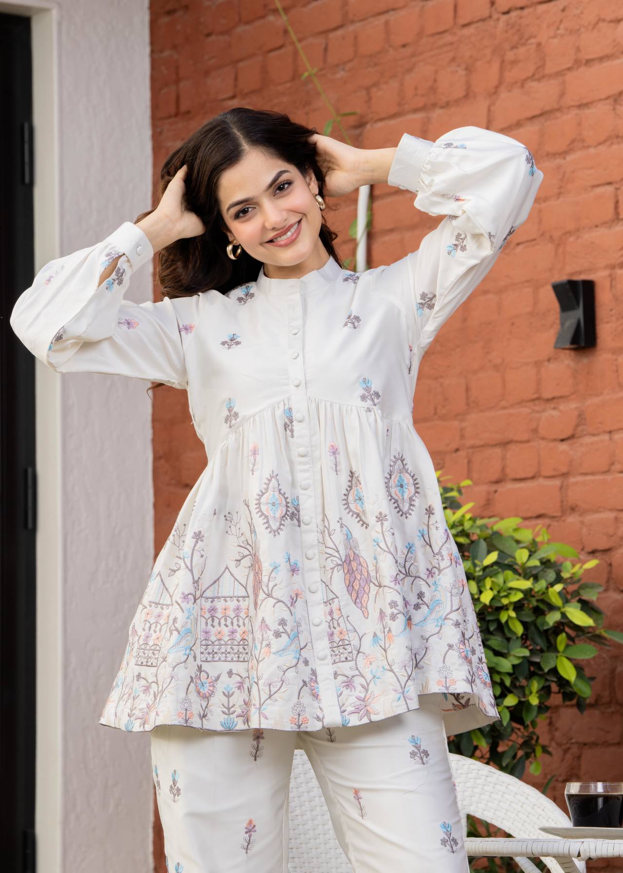 Buy Luxury Festive White Embroidered Co-Ord Set for Women Online