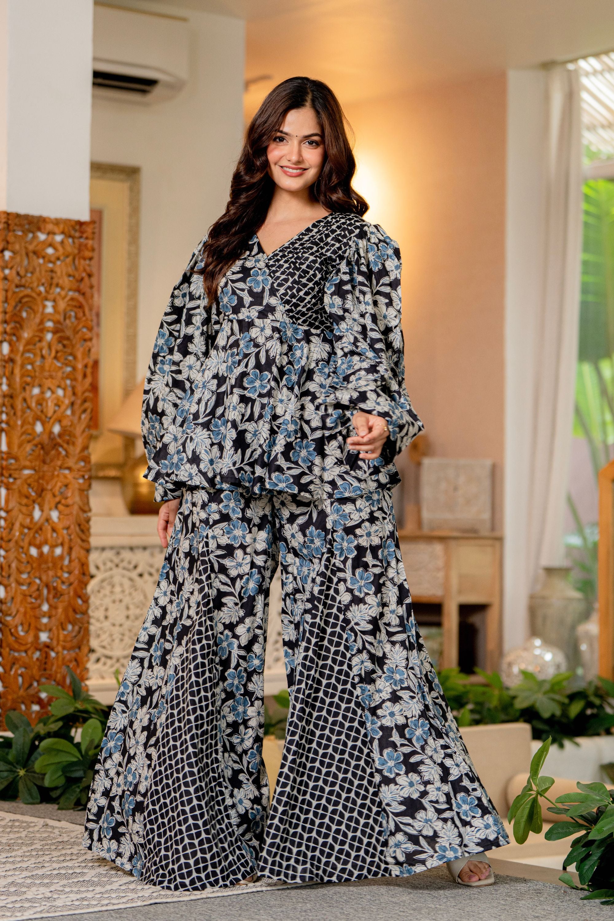 Draksha Black Printed Premium Cotton Co-ord Set