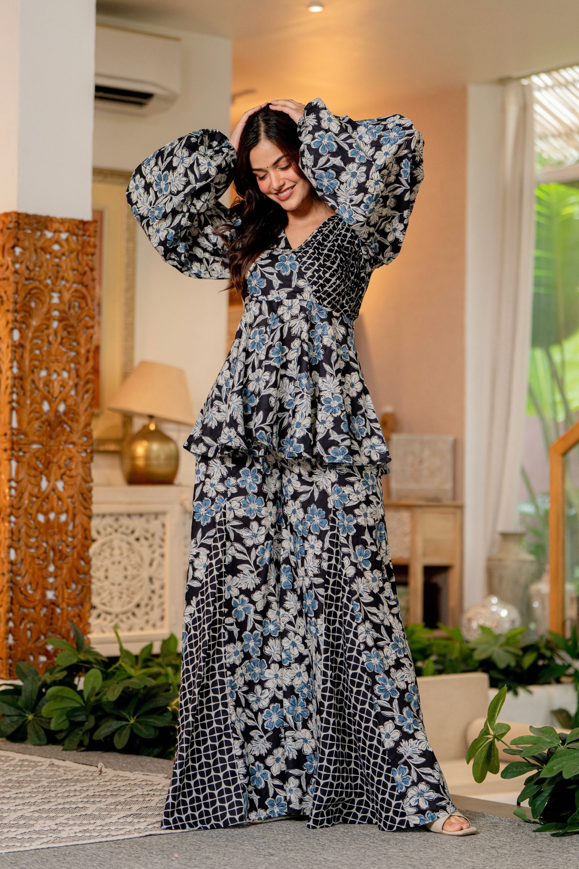 Draksha Black Printed Premium Cotton Co-ord Set