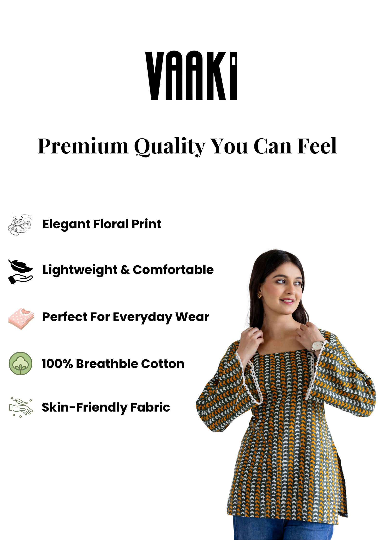 Mohini Green Cotton Kurti with Pom-Pom Back