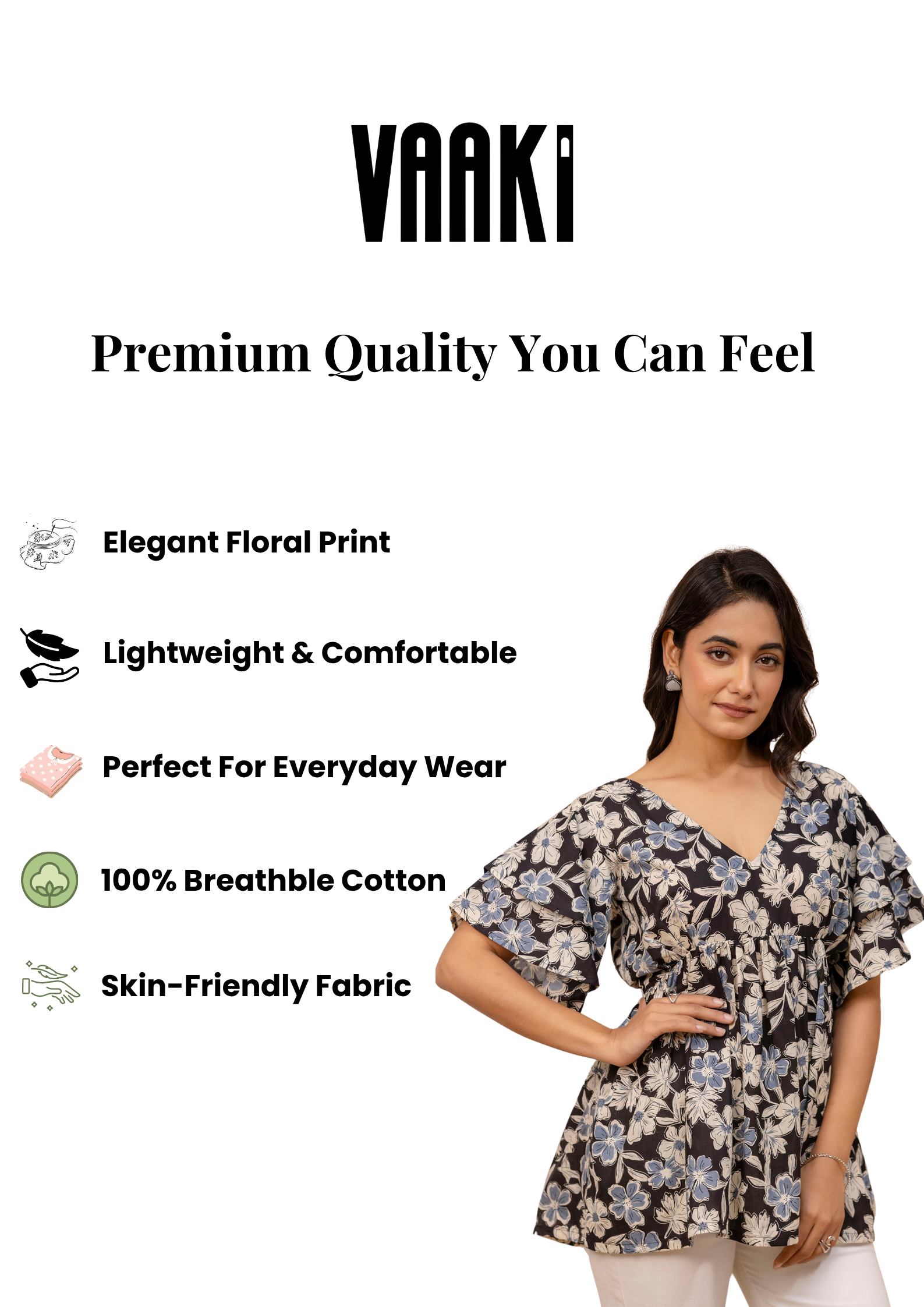 Mohini Midnight Bloom Floral Back-Tie Top