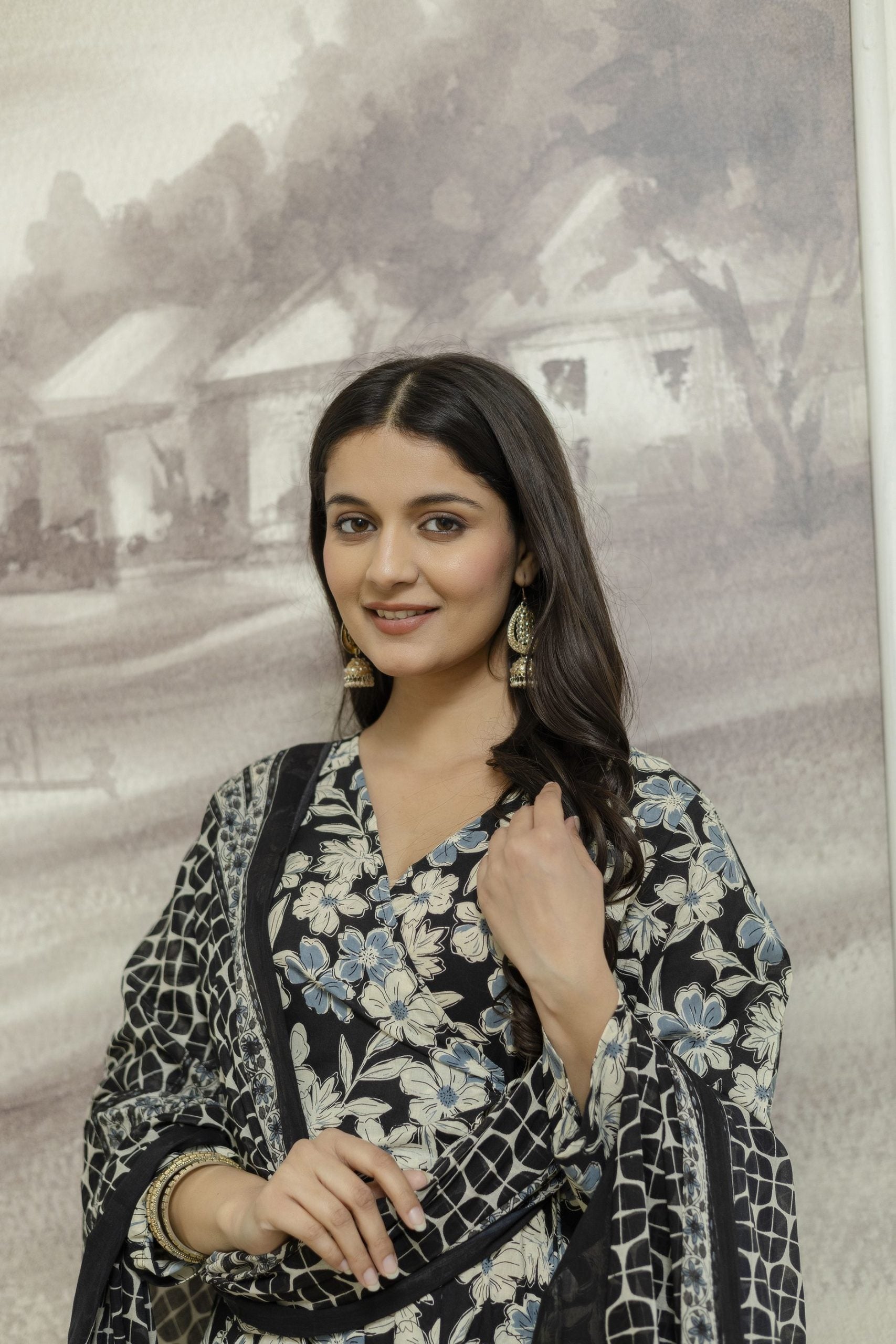 "Vibrant Yellow Kurta Set with Geometric Patterns and Matching Dupatta - Vaaki 6"