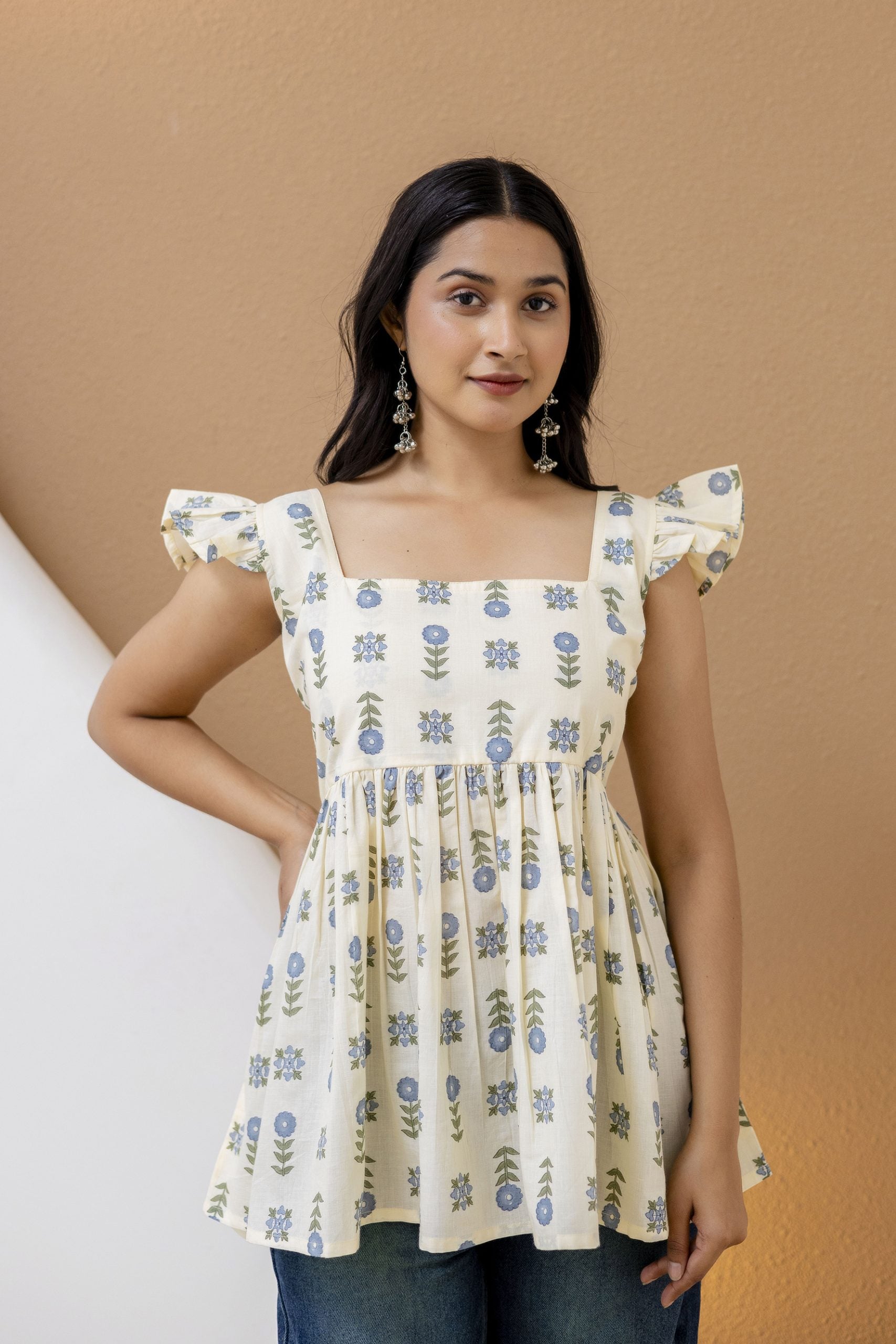 "Mohini black floral printed kurti by Vaaki"