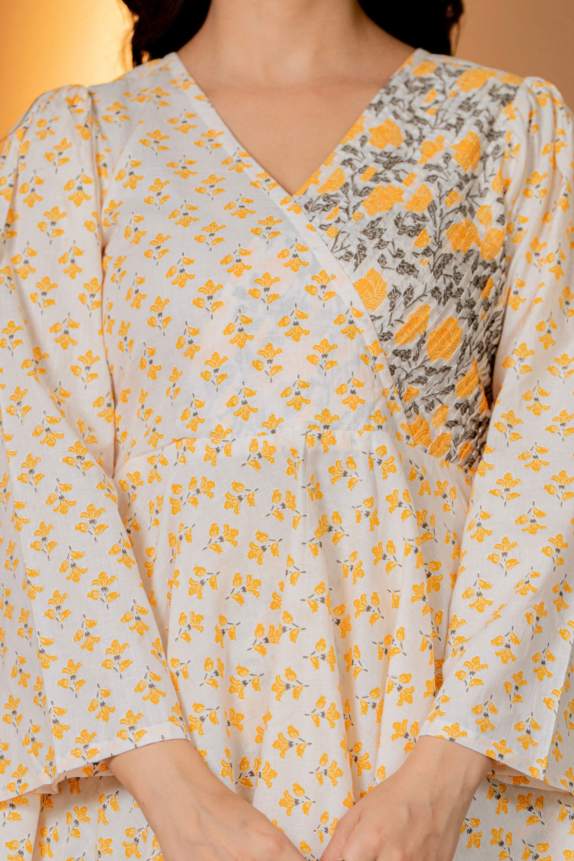 Draksha Yellow Printed Premium Cotton Co-ord Set