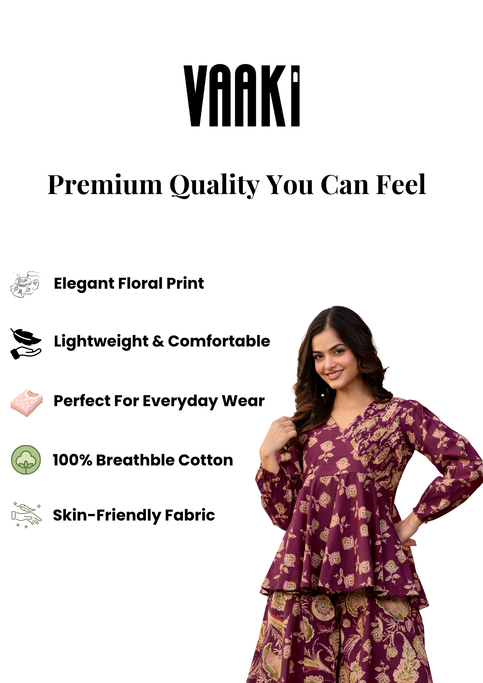 Draksha Wine Printed Premium Cotton Co-ord Set