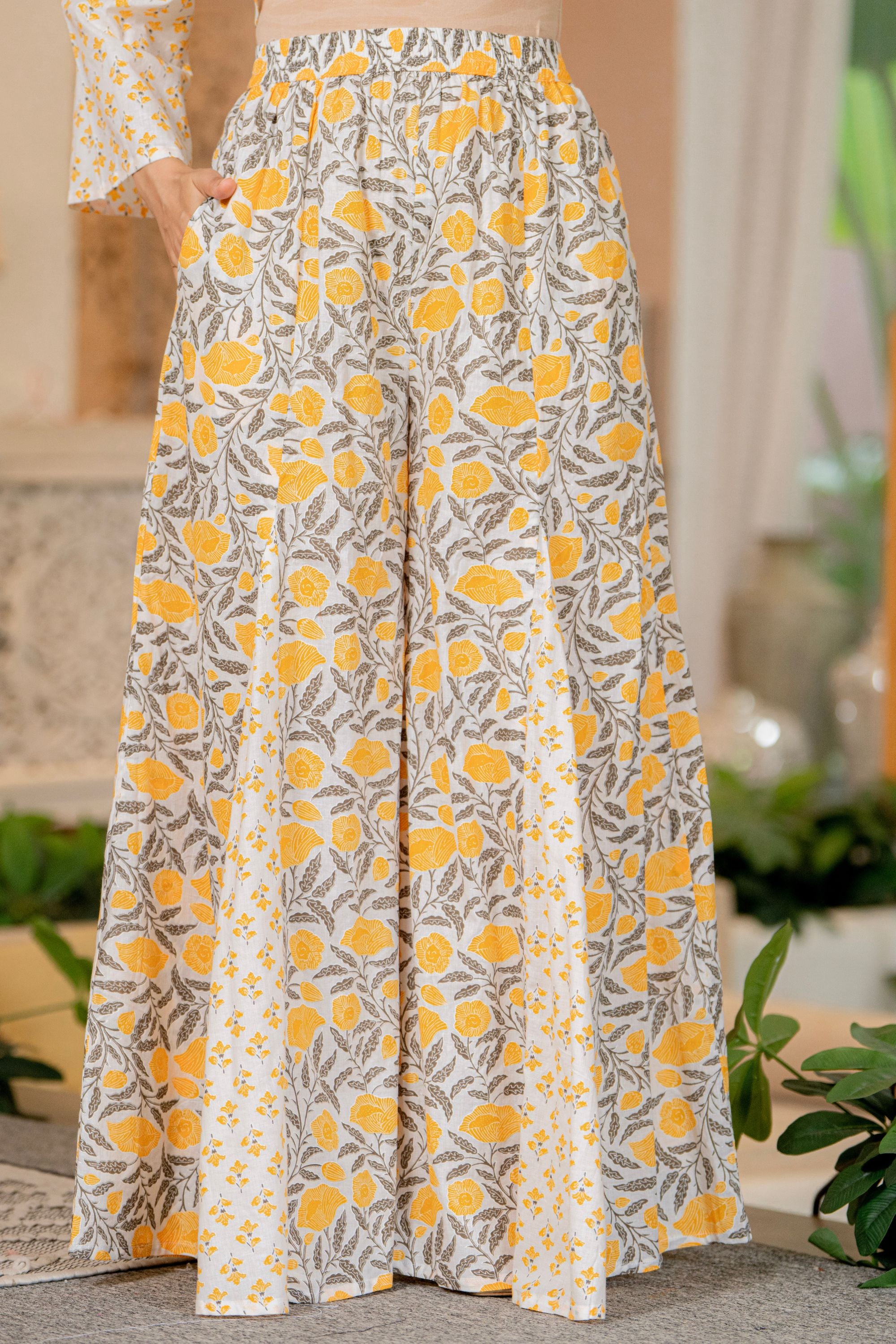 Draksha Yellow Printed Premium Cotton Co-ord Set