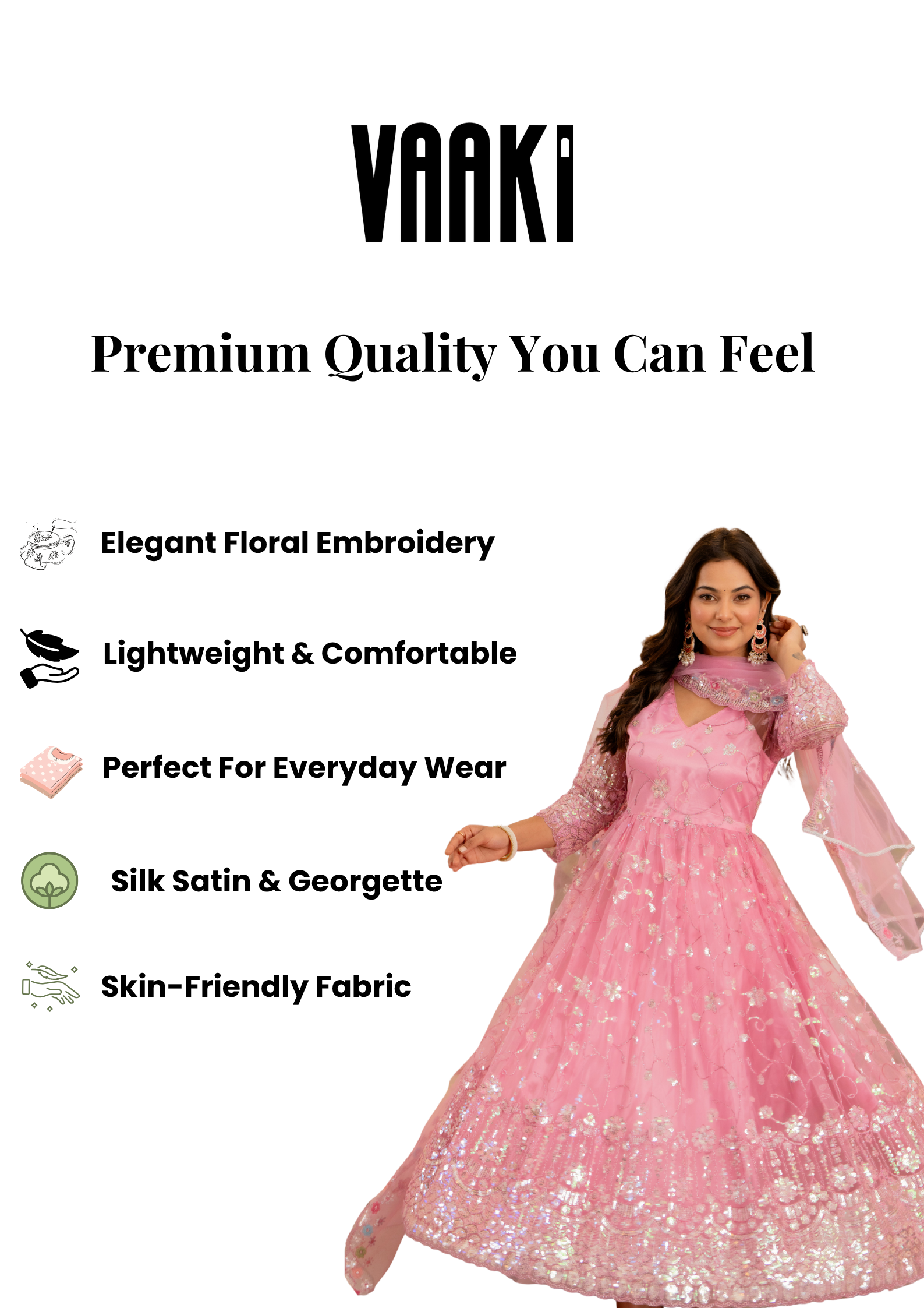 Tarangani Rose Pink Anarkali Gown Set