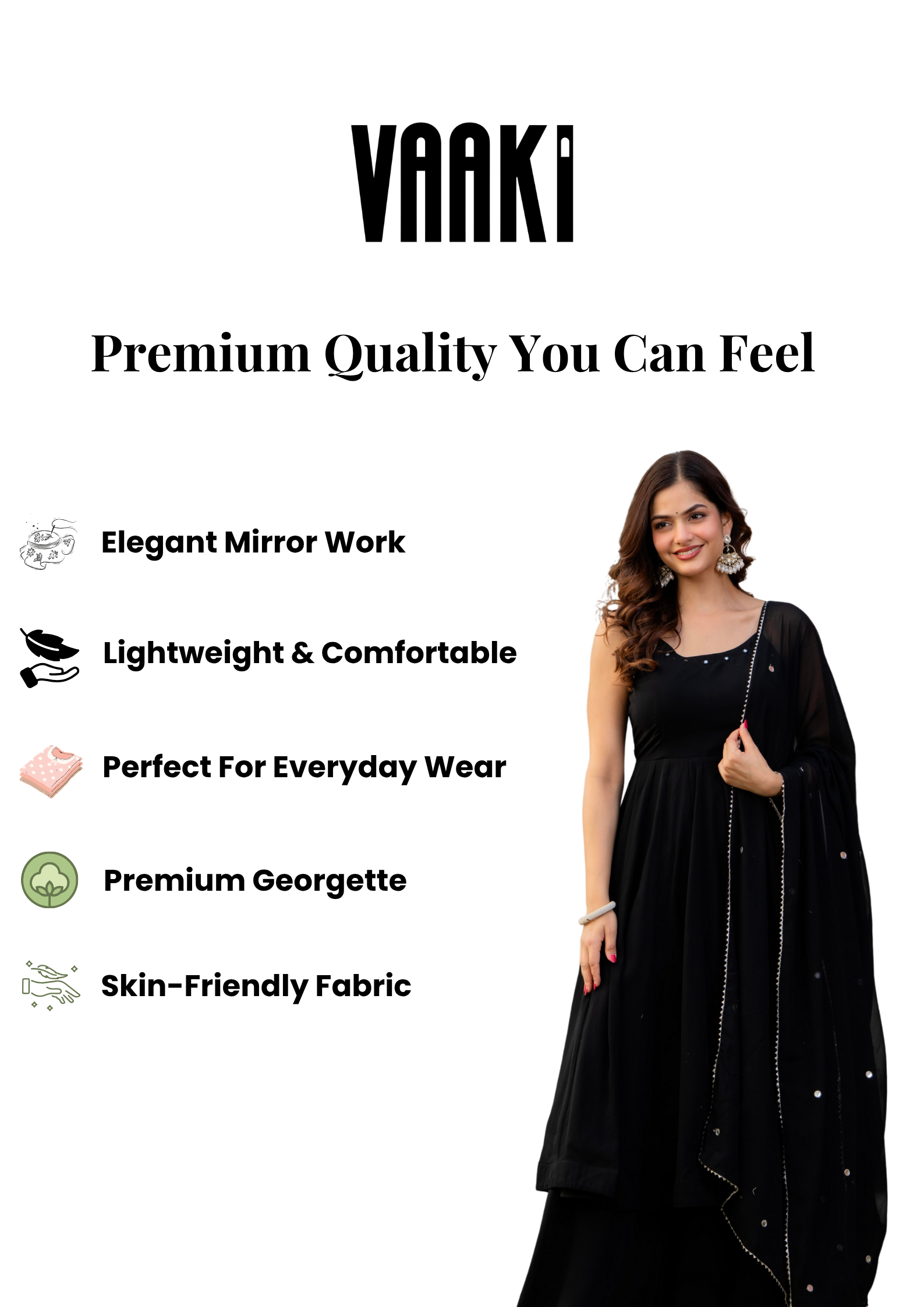 Hansini Eternal Black Georgette Anarkali Palazzo Set