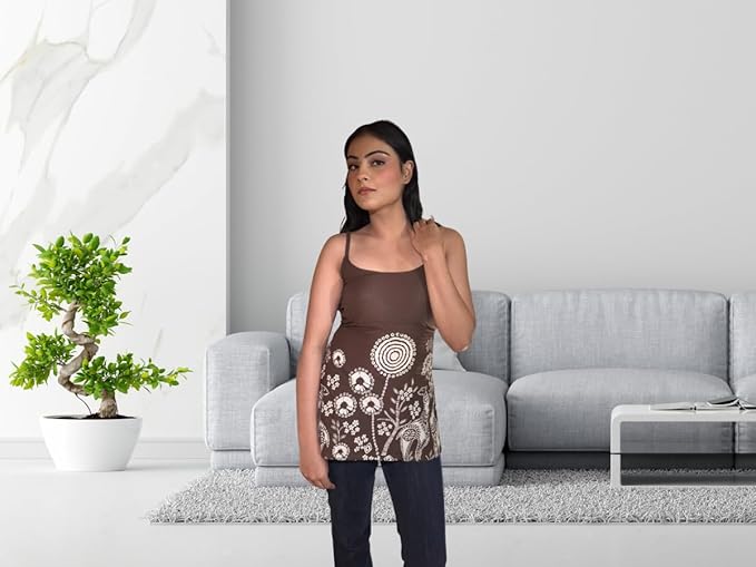 Cotton Safari Print Kurti Top for Women | Full Sleeve Cut-Out Neck Casual Ethnic Tunic