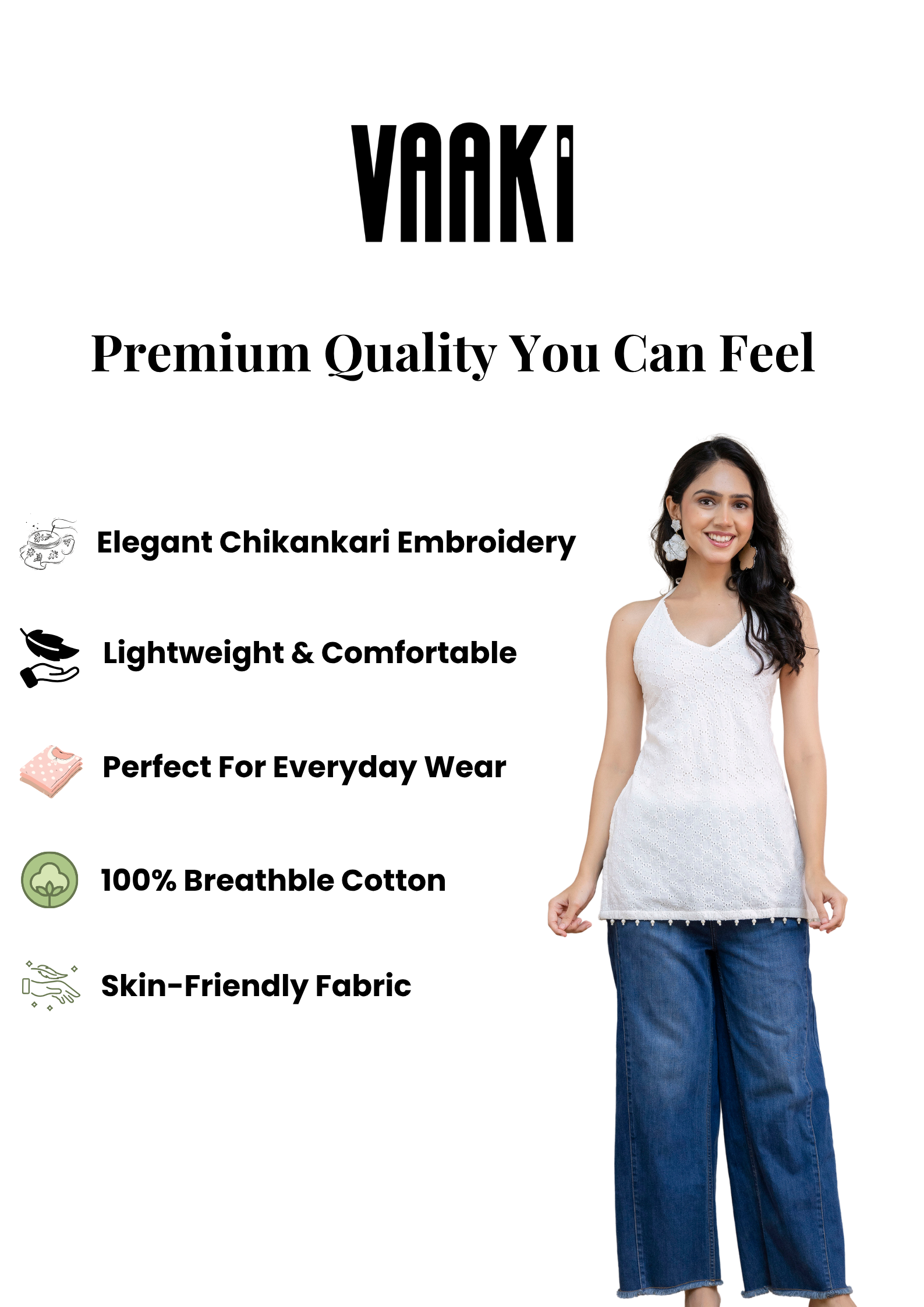 Mohini White Chikankari Halter Neck Corset Kurti