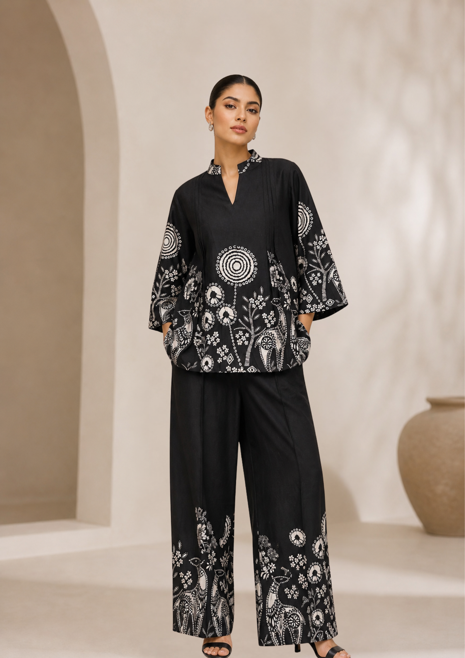 Black Cotton Co-Ord Set