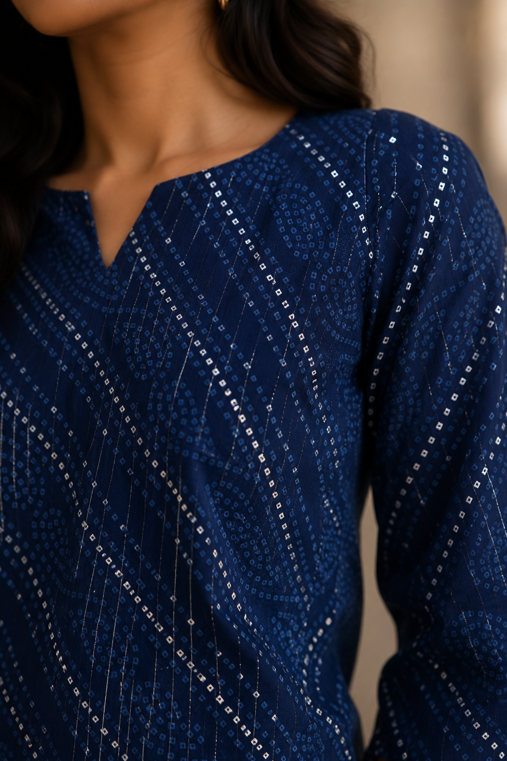 indigo cotton kurti