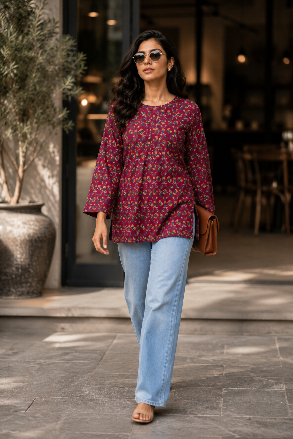 floral printed cotton kurti