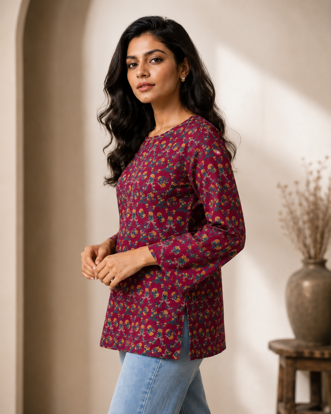 round neck kurti for women