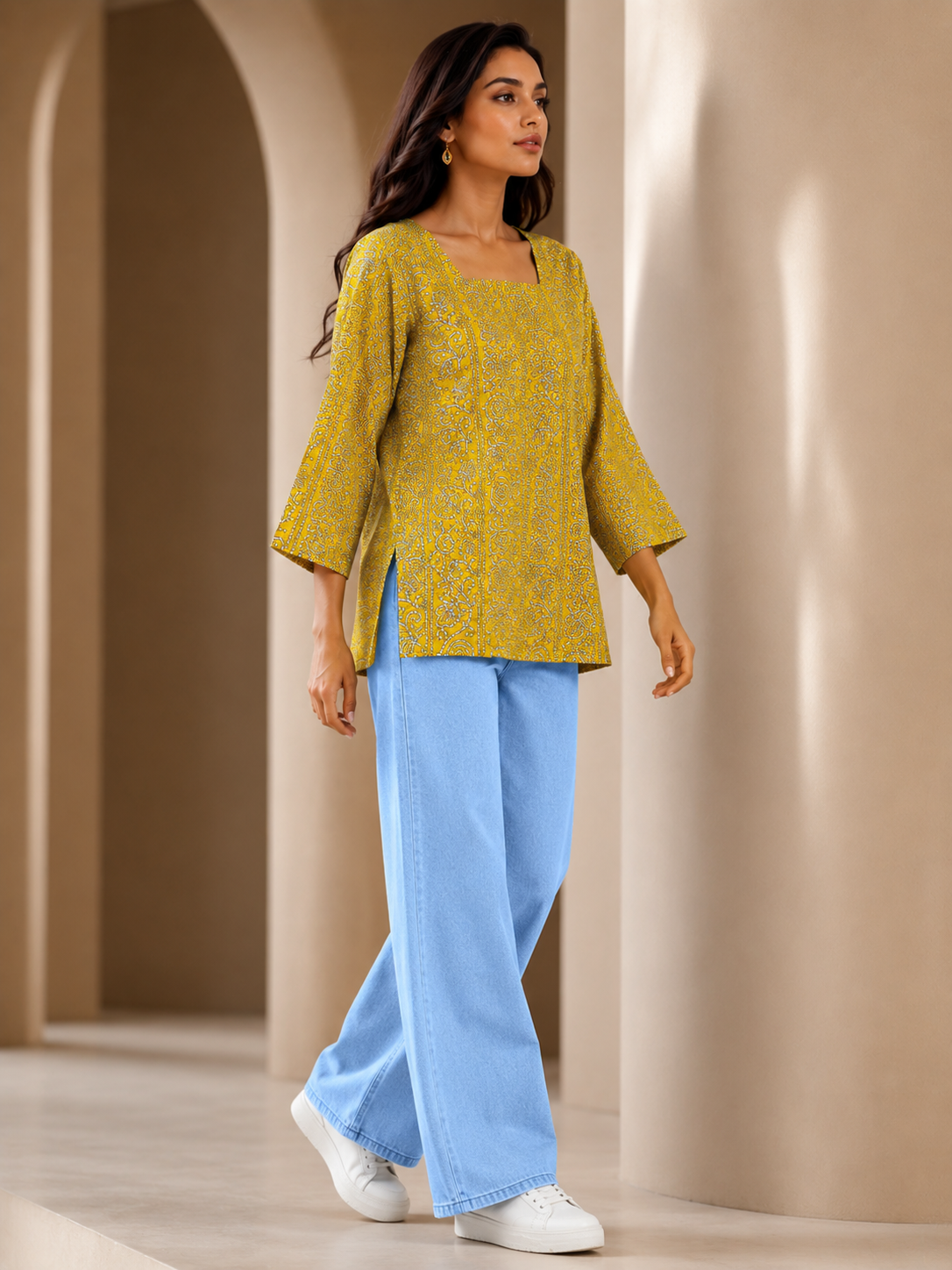 ethnic printed cotton kurti