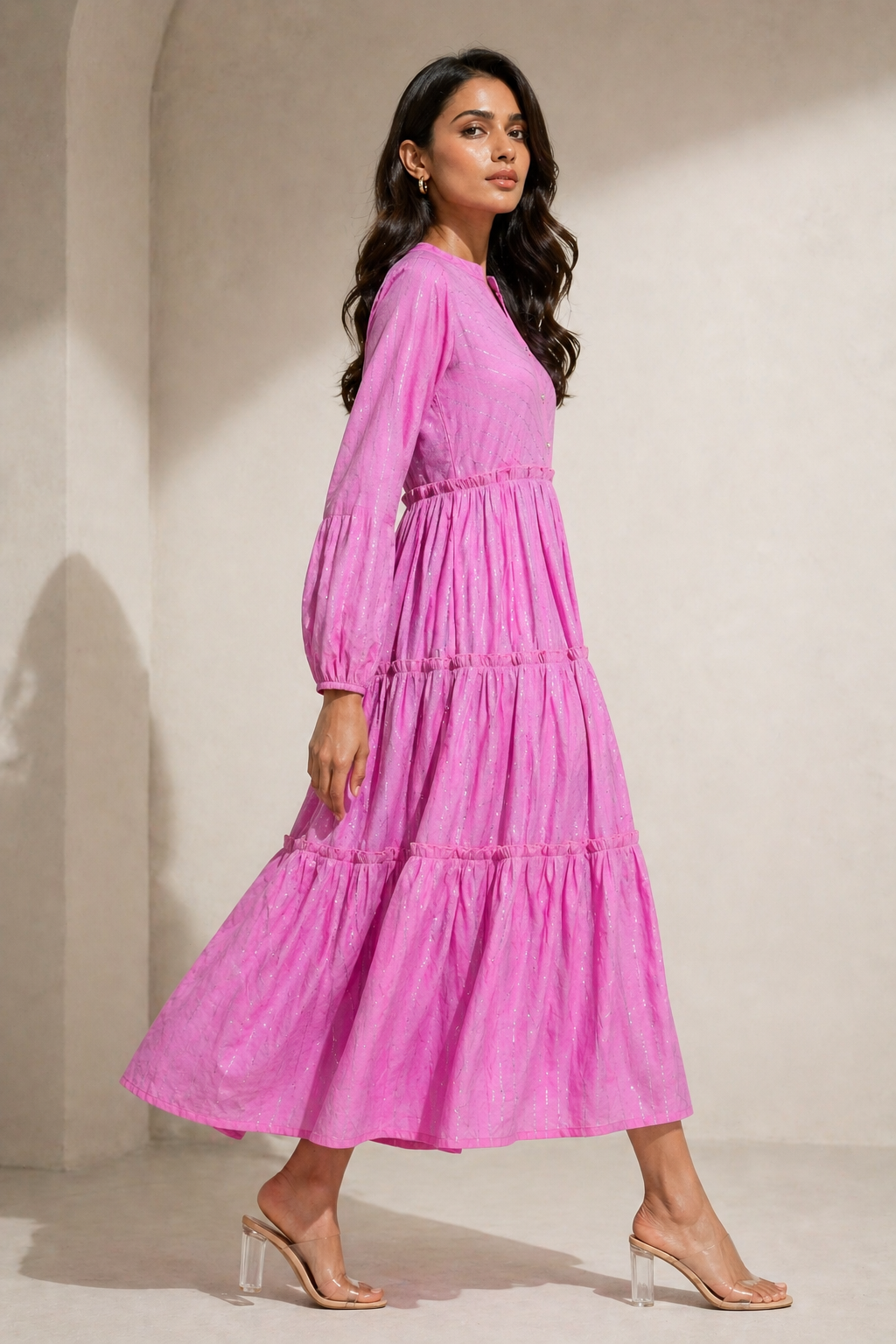 cotton lurex dress women