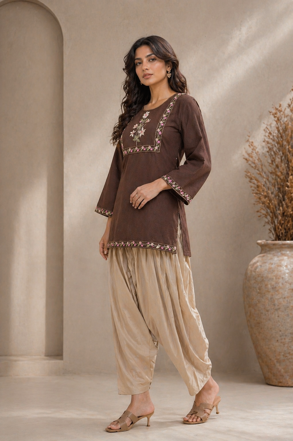 kurta set with farsi salwar