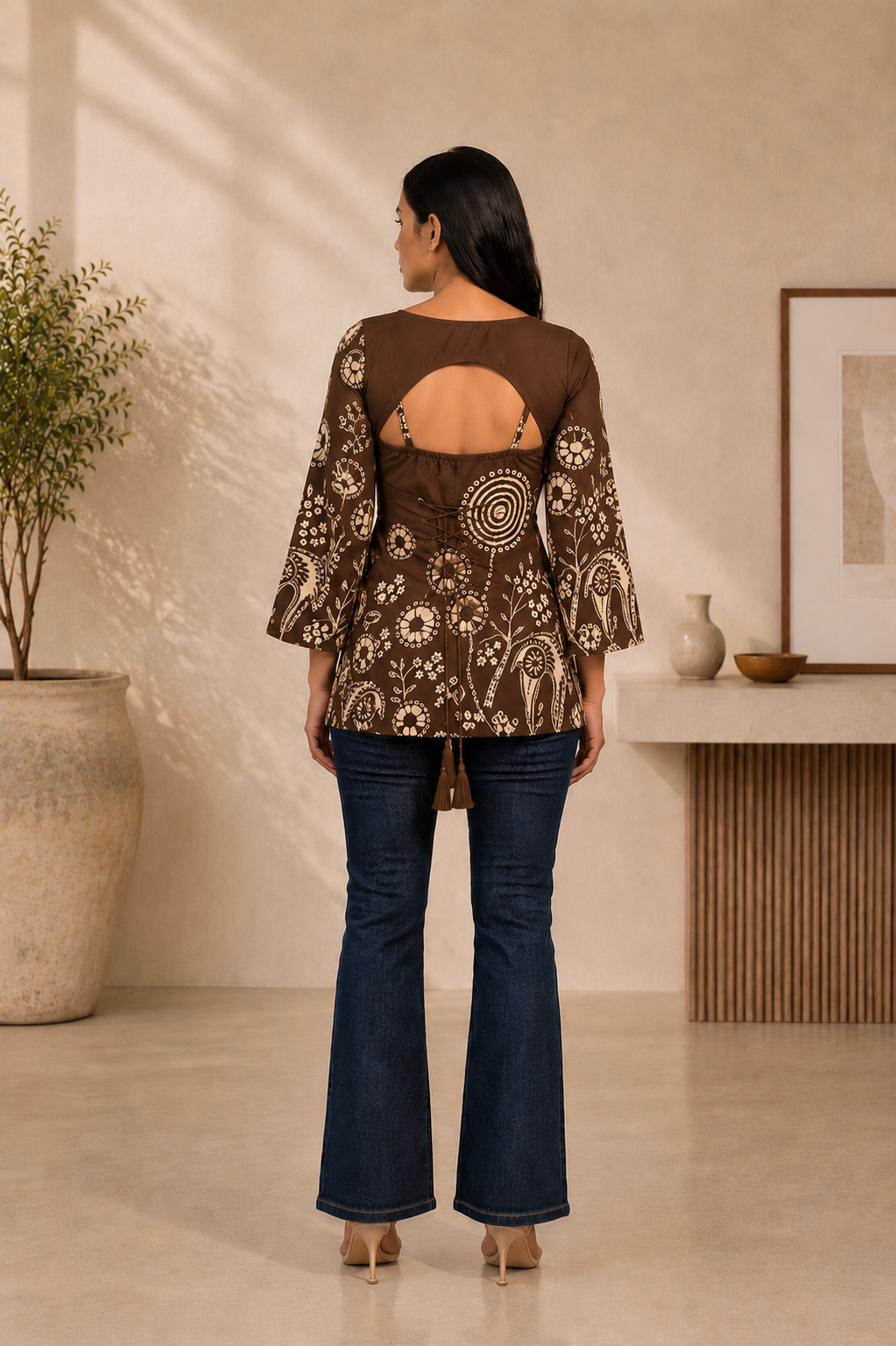 back tie up top women