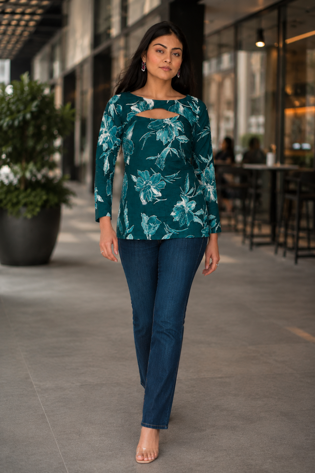 floral printed top women