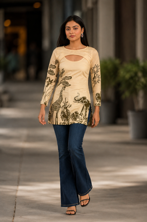 Sakhi Detachable Sleeves Short Kurti