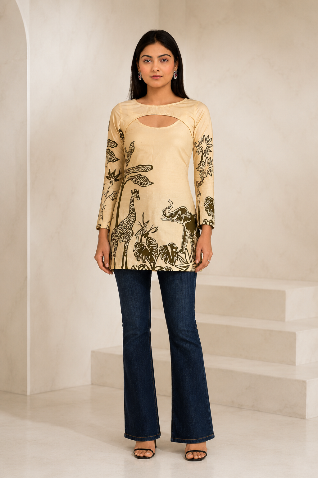 front cut out top women
