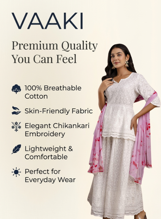 Chikankari Anarkali Kurta and Dupatta Set