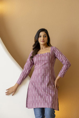 Mohini Dusty Mauve Back Tie-Up Corset Kurti