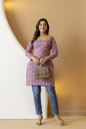 Mohini Dusty Mauve Back Tie-Up Corset Kurti